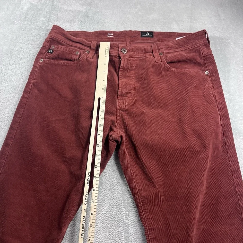 AG Adriano Goldschmied Men's Size 36x28* Tellis Modern Slim Red Corduroy Pants
